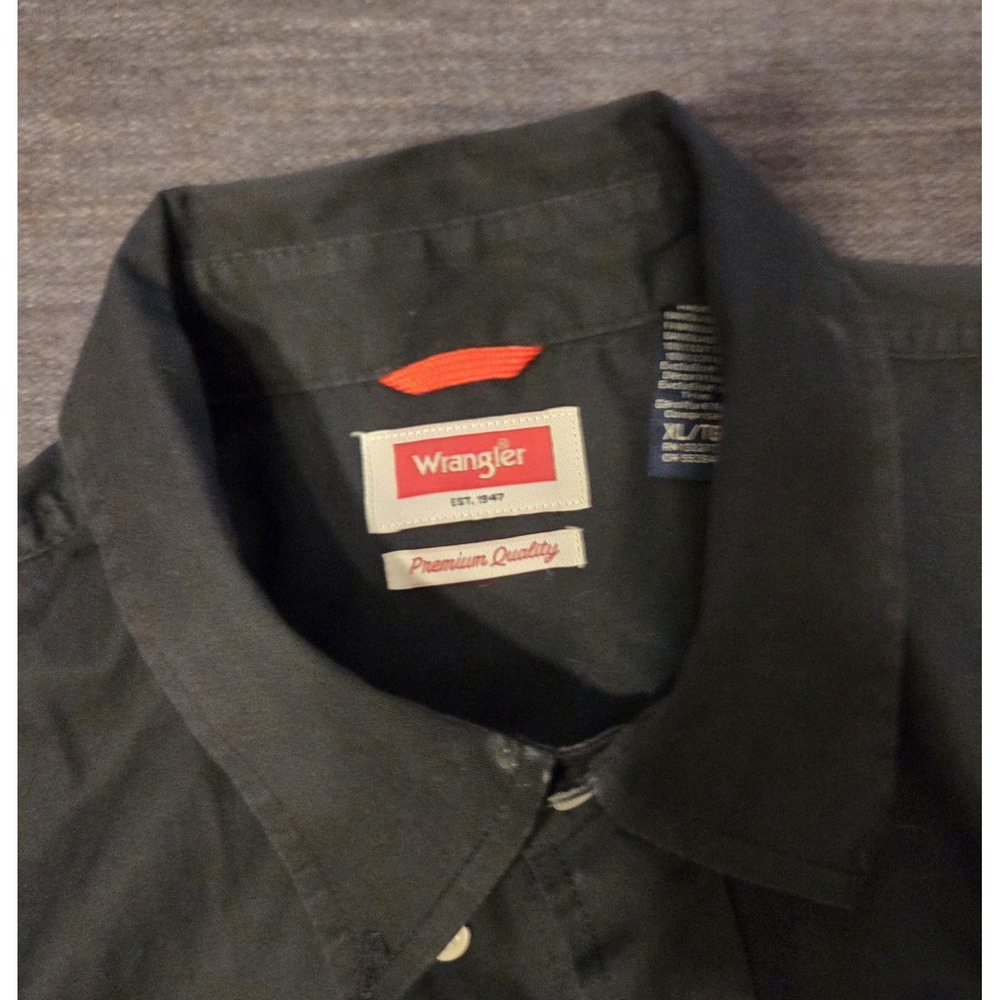 Wrangler Button Down Shirts Mens XL Black Tan Good